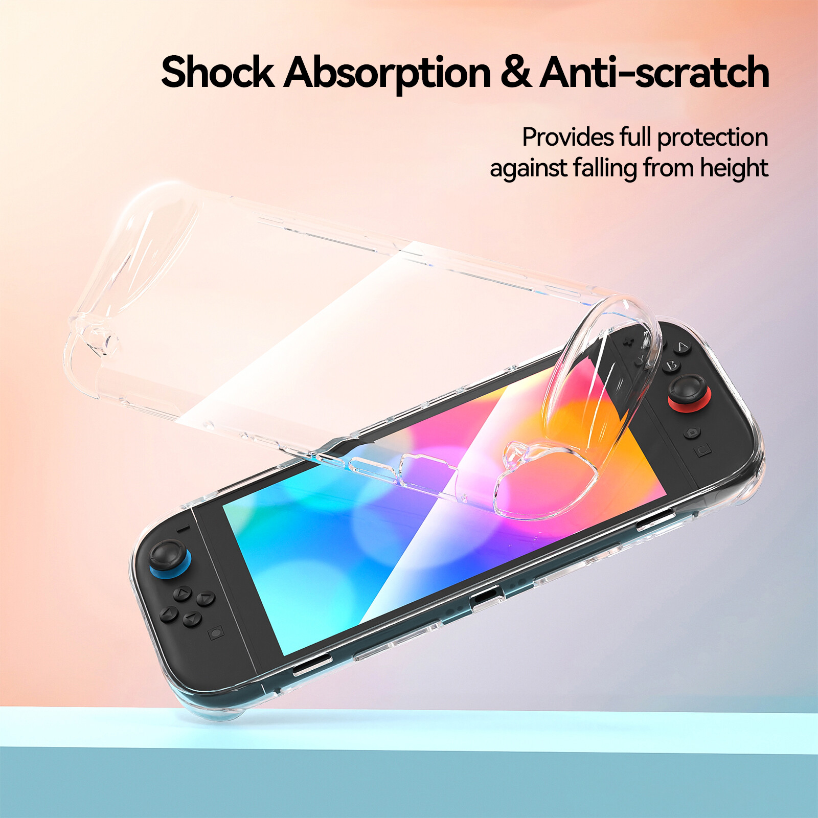 GeekShare TPU Clear Case for Switch 2 Console and Joycon Soft Ergonomic Handgrip