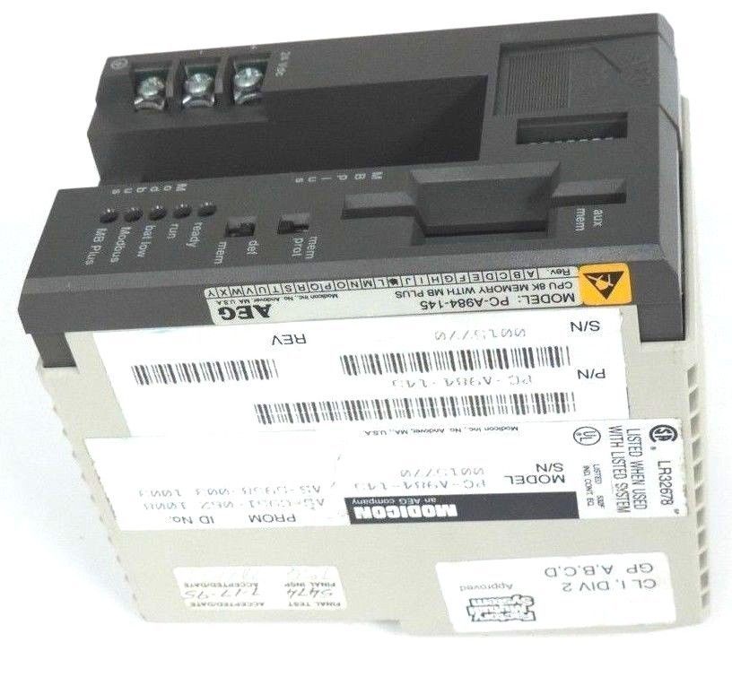 MODICON PC-A984-145 CPU 8K MEMORY WITH MB PLUS PCA984142