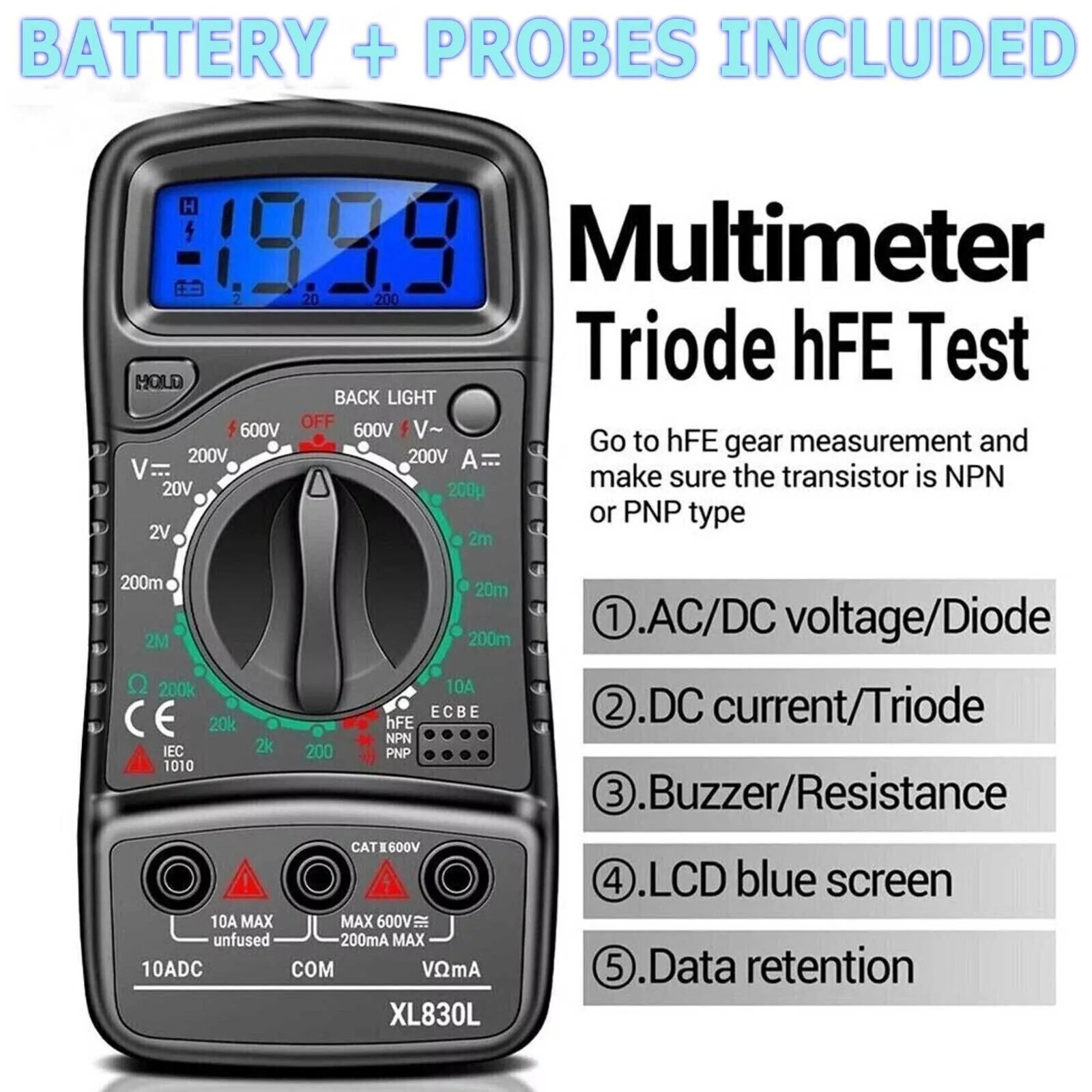 New LCD Digital Multimeter Voltmeter Ammeter Ohmmeter Volt AC DC Tester Meter z