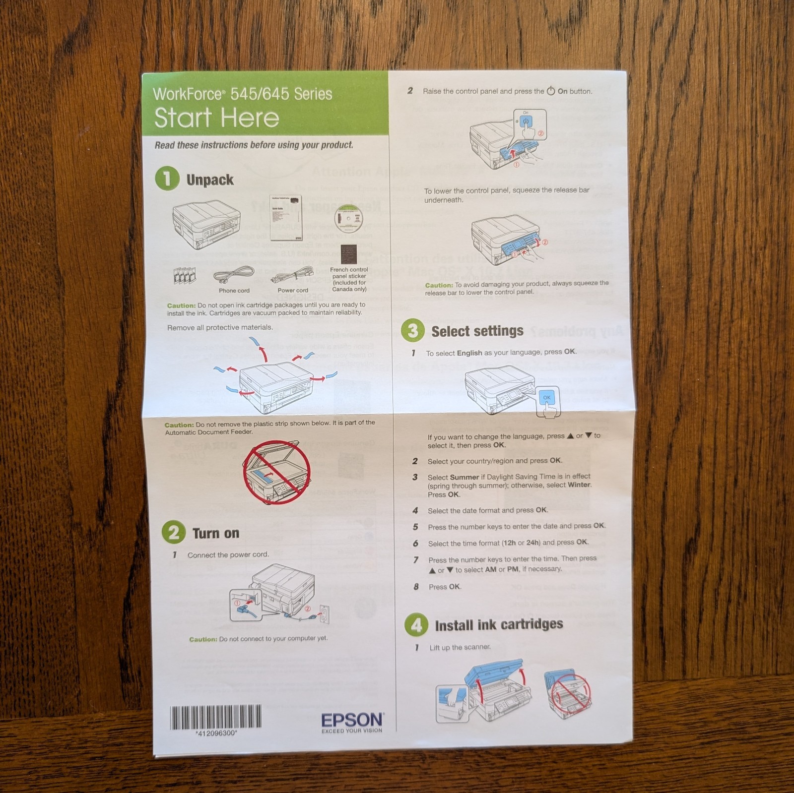 Epson Workforce Series 545/645 Printer Manual Quick Guide, Software Disc Drivers