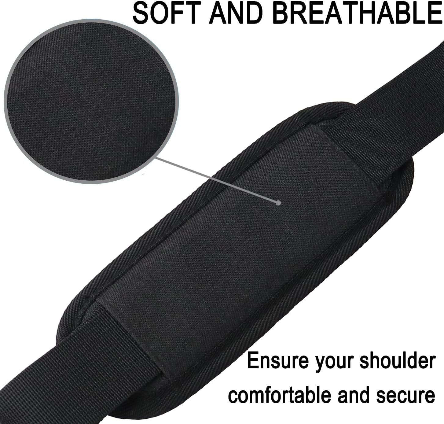 Askuko Shoulder Strap 56 Inch, Universal Adjustable Belt Black