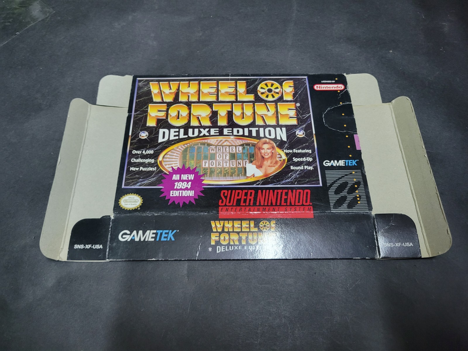 Wheel of Fortune - Deluxe Edition (Super Nintendo, 1993) Box Only