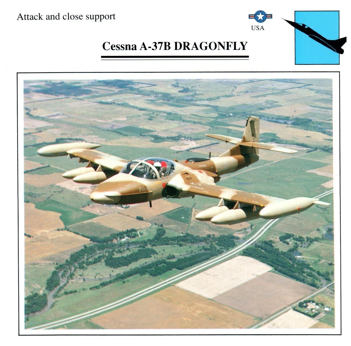 Cessna A-37B Dragonfly Edito Service Warplane Air Military Card USA