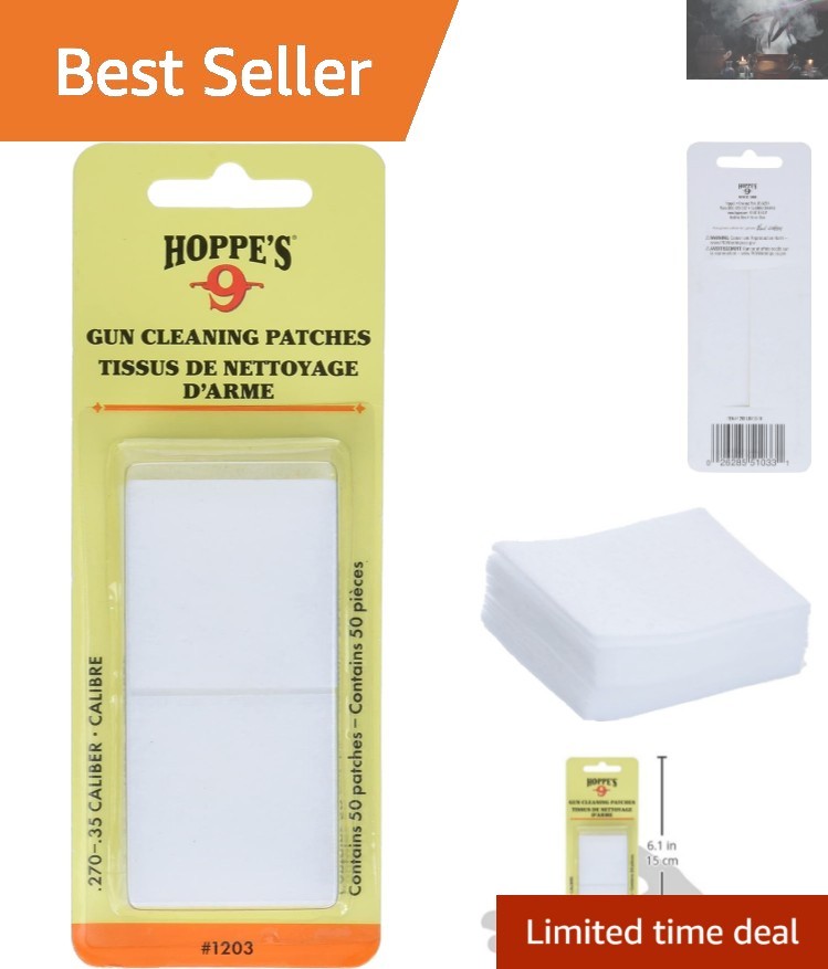 No. 9 Ultra-Absorbent Cleaning Patches for .270-.35 Caliber Firearms (50 Pack)