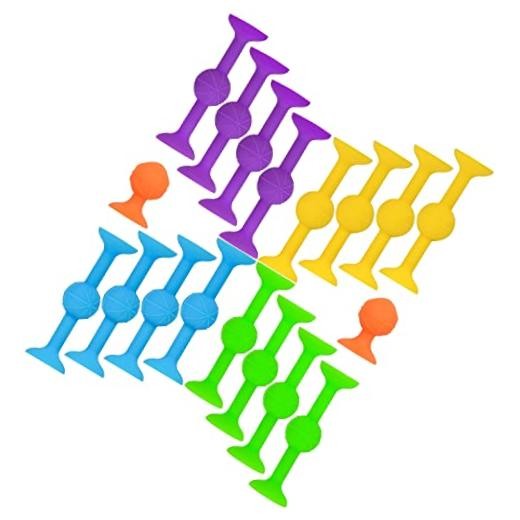 18Pcs 4 Colors Suction Cup Kids Bath Sticky Toy Soft Tip Darts Indoor Outdoor
