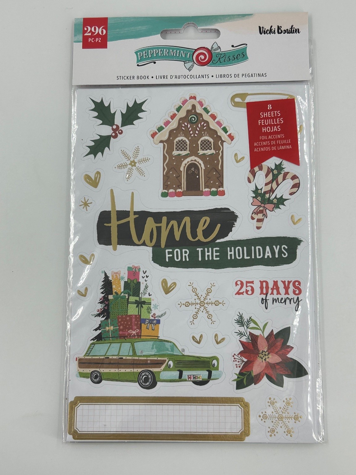 Vicki Boutin Peppermint Kisses Sticker Book 8 Sheets Christmas Holiday Scrapbook