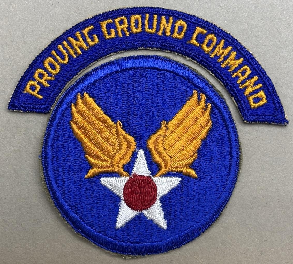 G W Lawrence WW 2 US Army Air Force Proving Ground Command Patch & Tab Inv 44-7