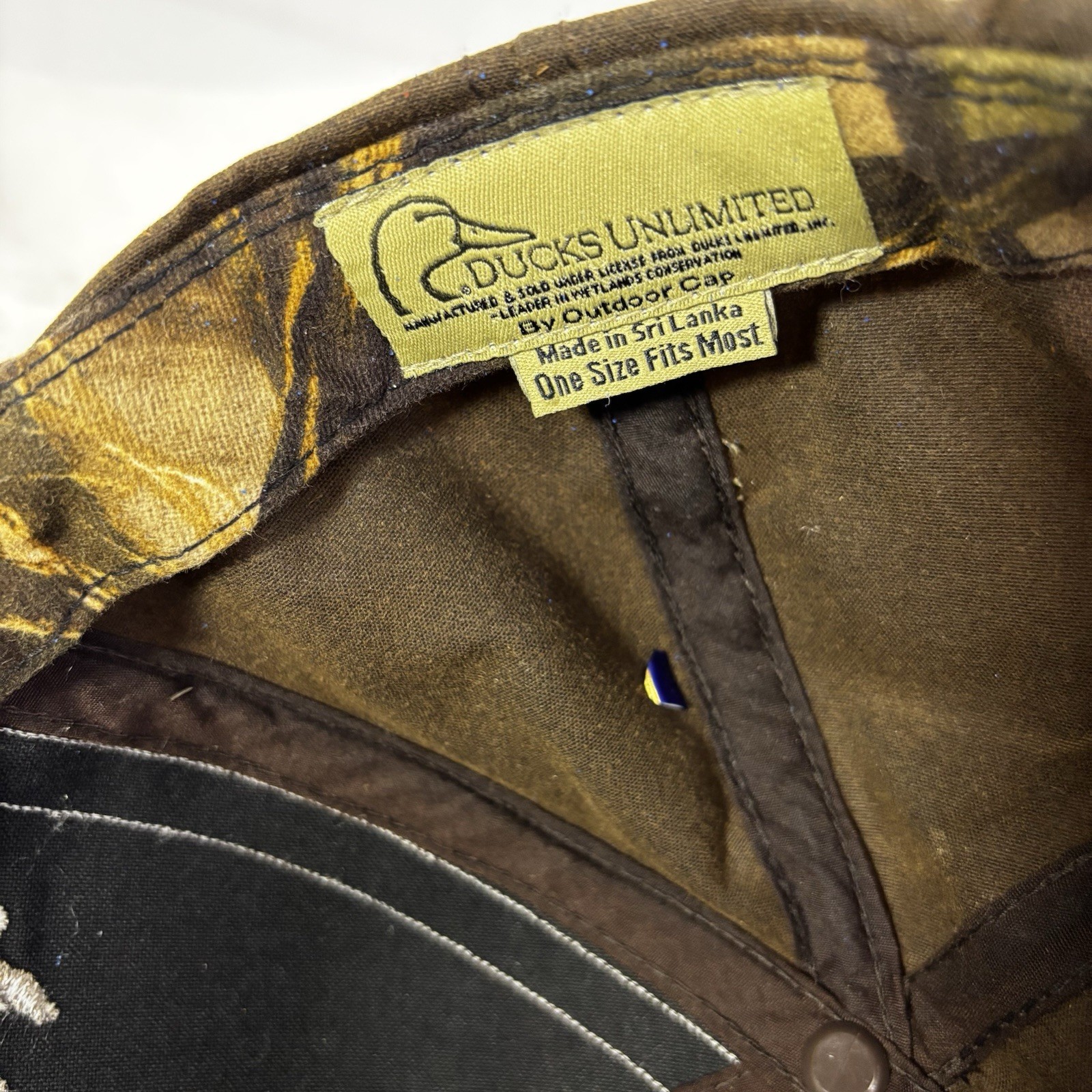 Ducks Unlimited Waxed Canvas Hat DU LEADER Brown Advantage Camo & Letter Opener
