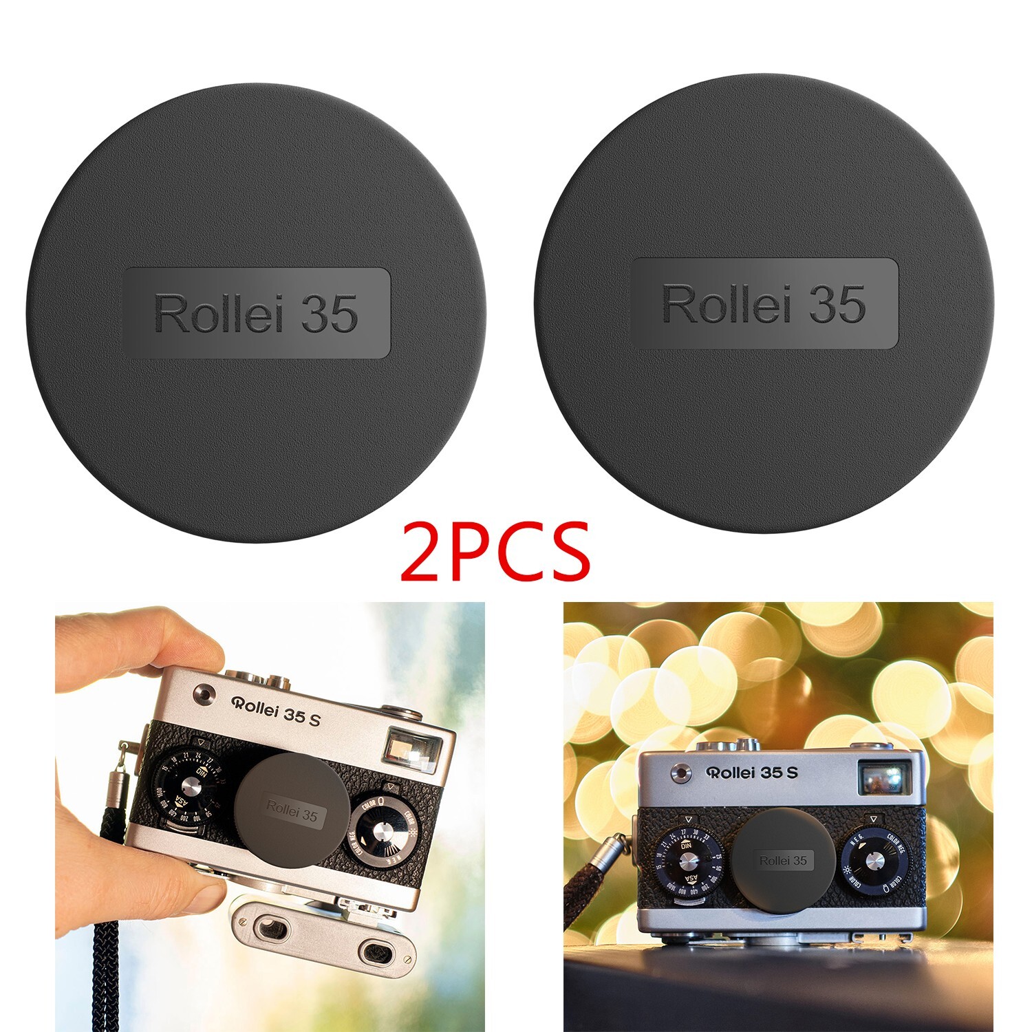 2PCS Lens Cap Cover For Classic Rollei 35S 35T 35B 35SE 35TE 40mm Tessar Sonnar