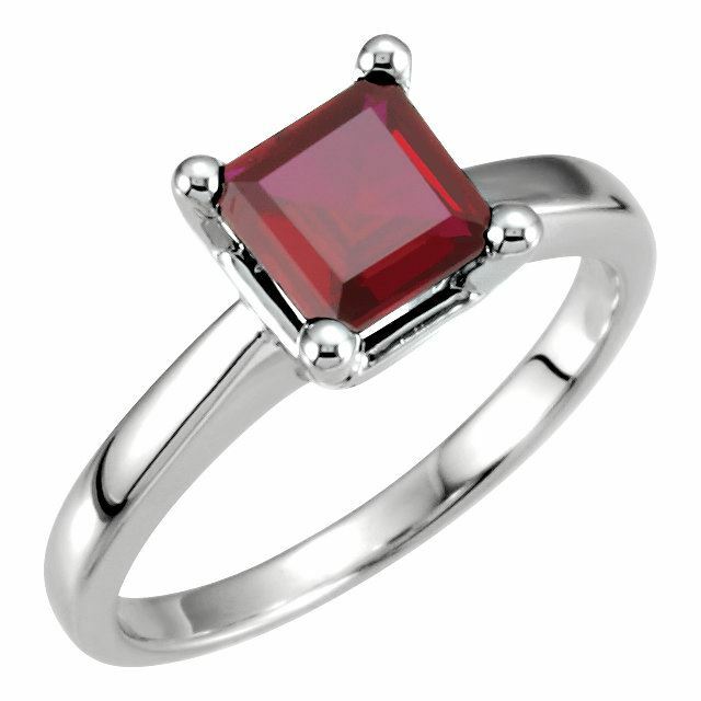 Sterling Silver Square/Princess Cut Solitaire Ring Setting - Classic Style Ring
