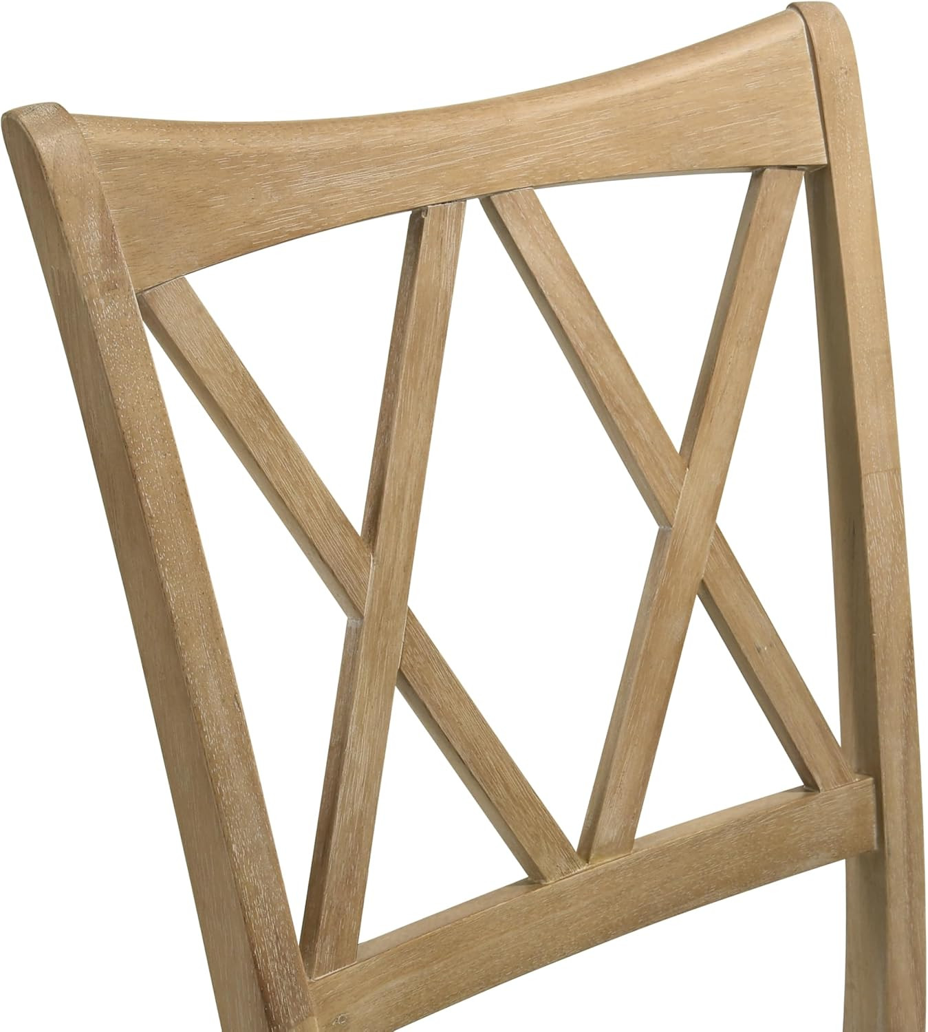 Verta 7-Piece Dining Table with 6 Cross Back Dining Chairs, Light Oak Finish