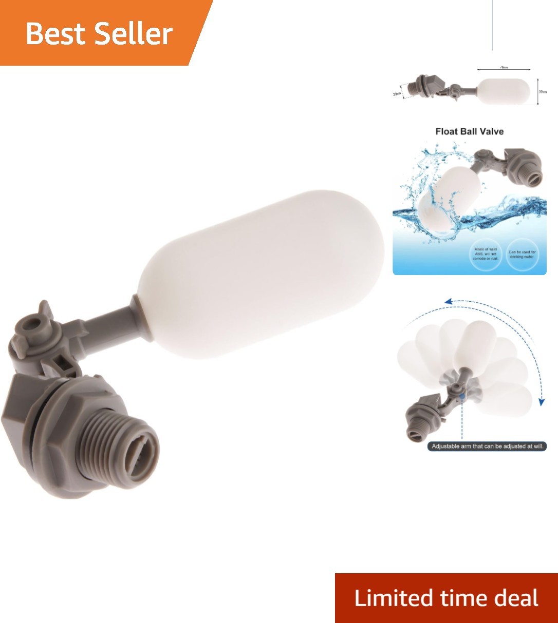 Leak-Free 1/2" Float Valve - Perfect for Ponds, Livestock, and Humidifier Tanks