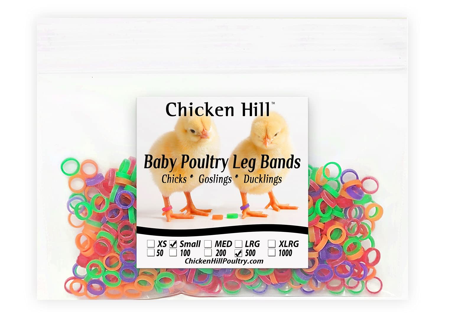 Baby Poultry Leg Bands Size 3 Small 3/16" - Bantam Chick - Call Duckling (500...