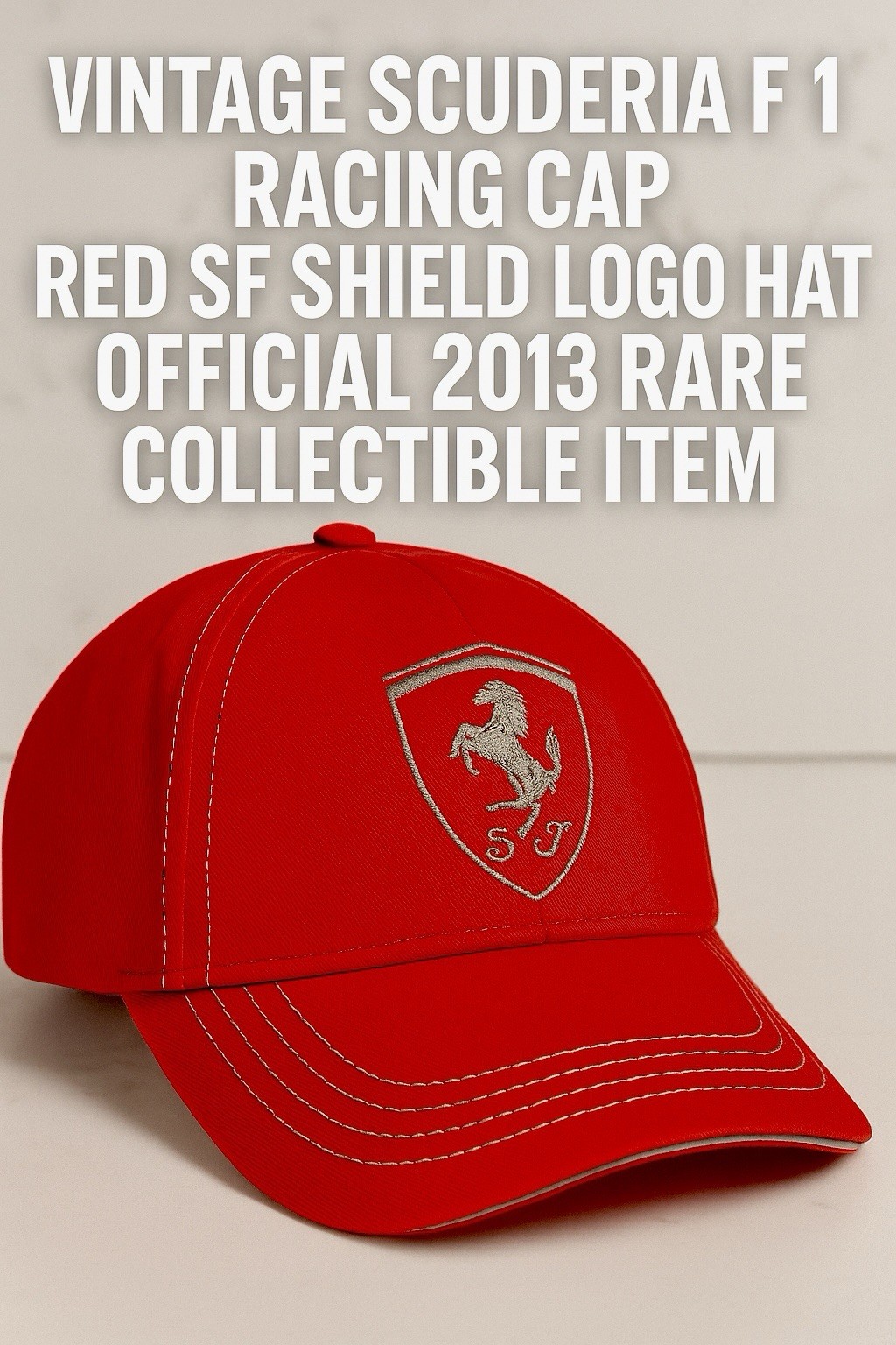 Vintage Scuderia Ferrari F1 Racing Cap Red SF Shield Logo Hat Official 2013 Rare