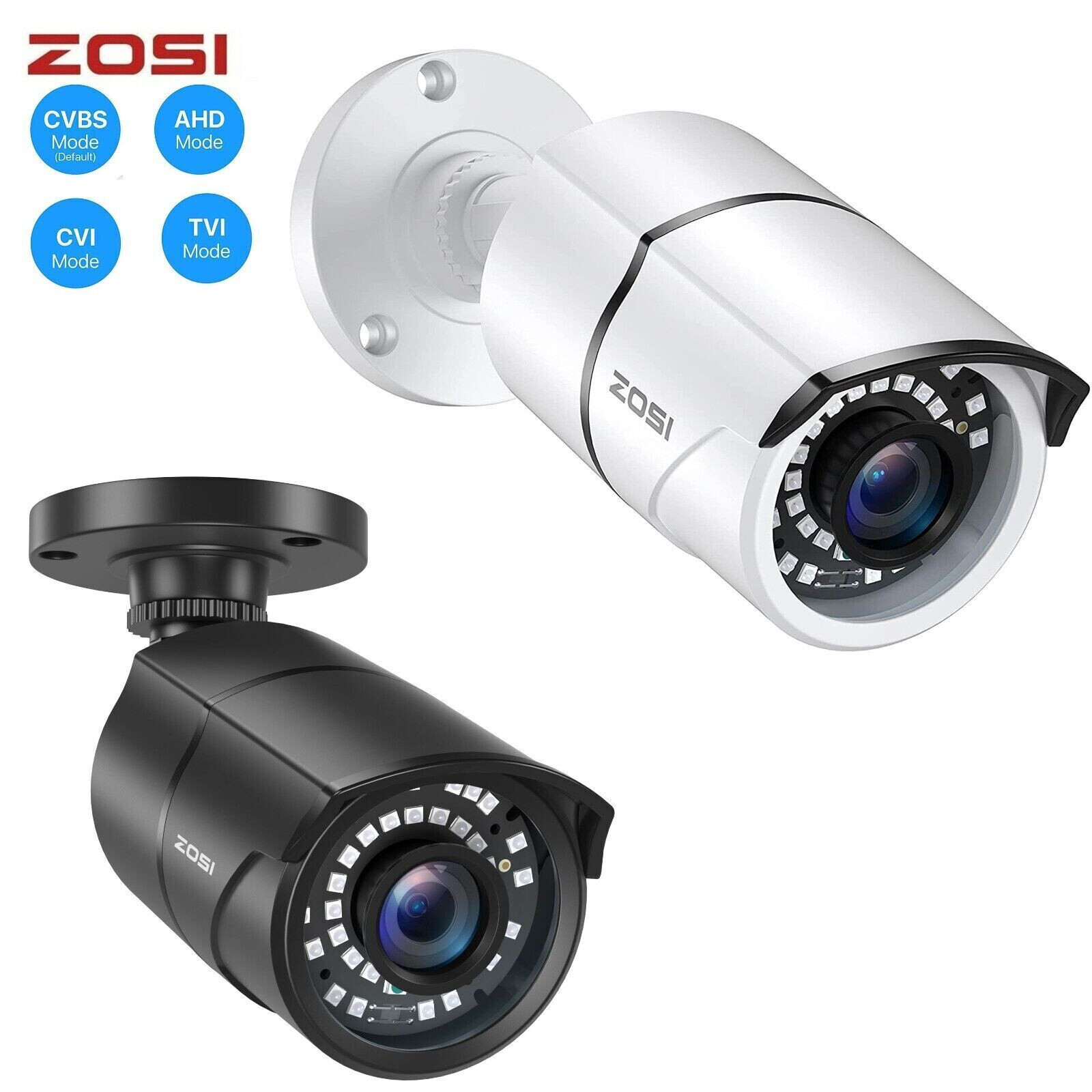 ZOSI Security Bullet Camera 1080P HD 4 in 1 Outdoor Indoor 120ft Night Vision