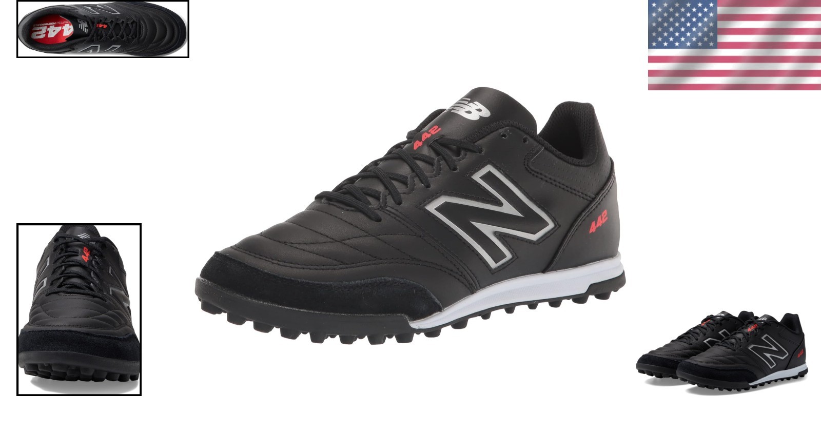 Mens Soccer Cleats Black/White 9.5
