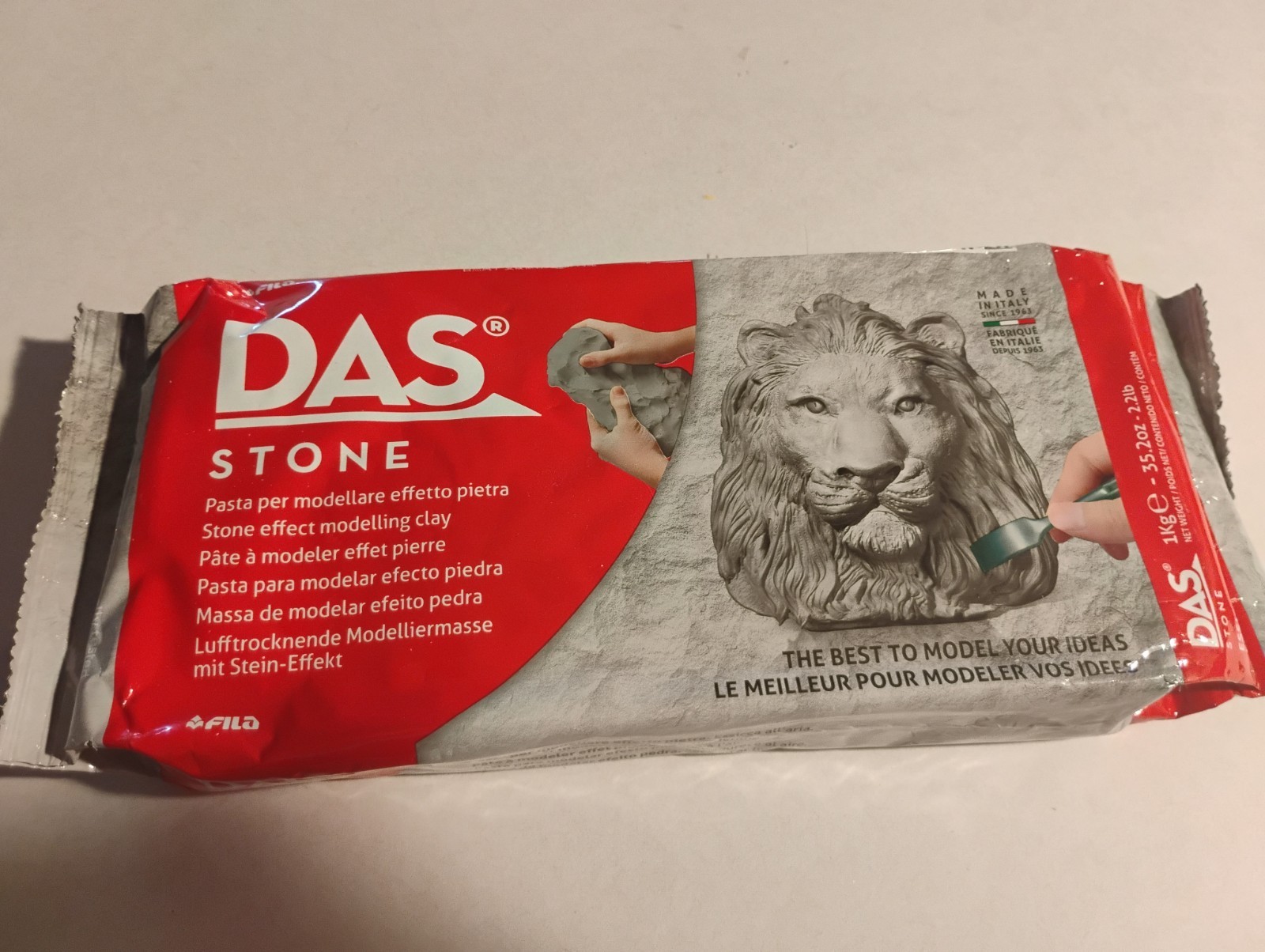NEW DAS Stone Effect Modelling Clay Made in Italy 2.5 lbs Grey Stone,