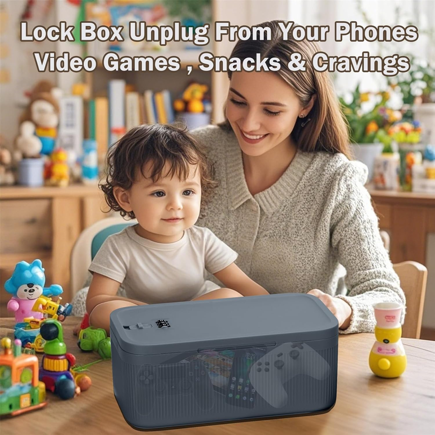Medication Lock Box,Small Lockable Storage Box with Combination Code for Phone,M