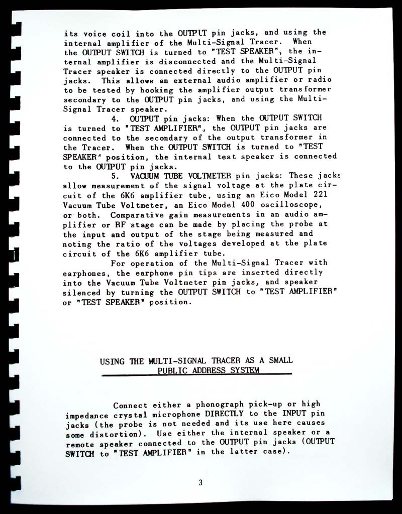 EICO Model 145 Signal Tracer Operating Manual