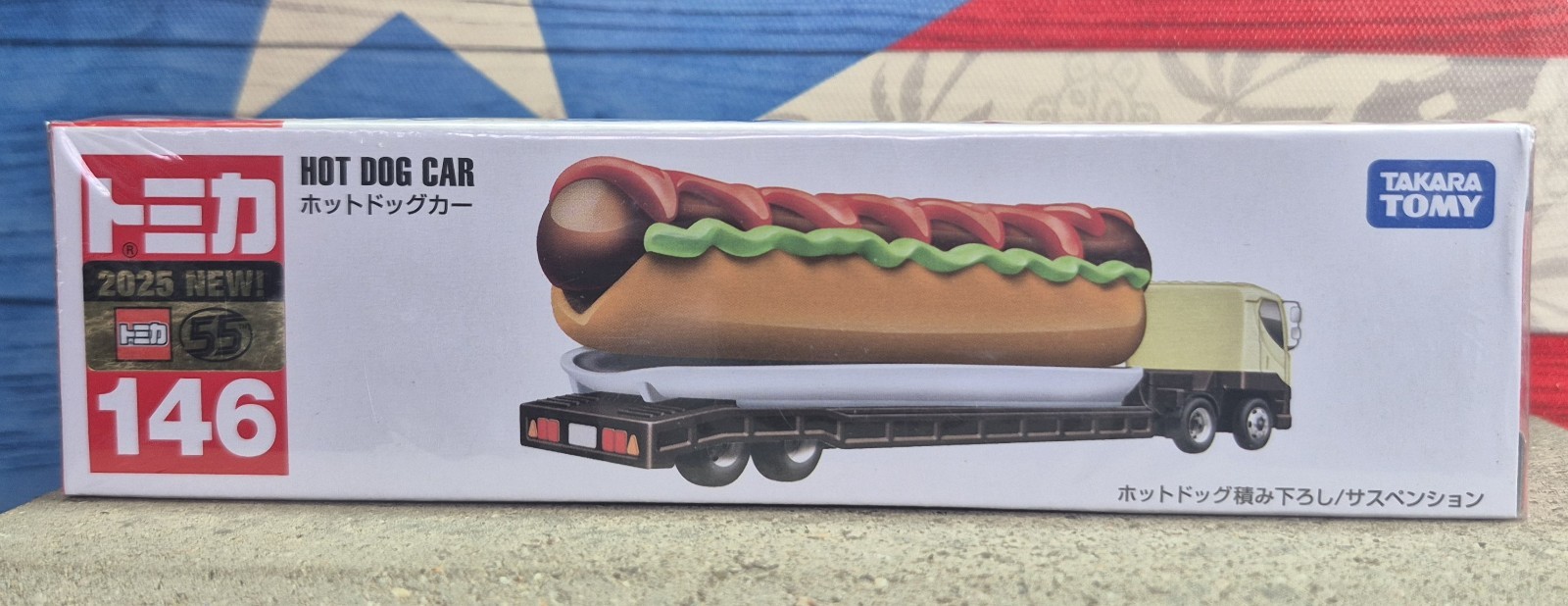 '25 TOMICA #146 HOT DOG CAR NEW IN BOX Item Size: 16 x 4.3 x 4.1 cm USA STOCK!!!