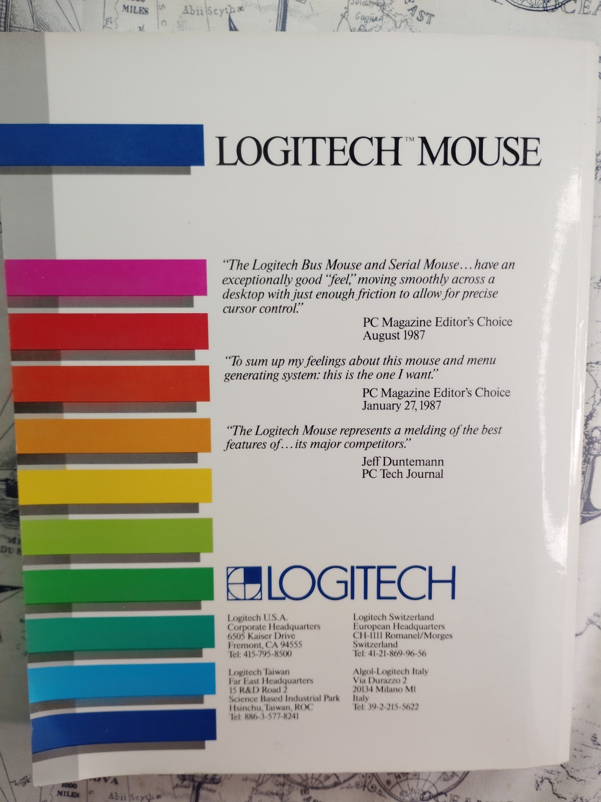 1987 Logitech Serial Bus Series 2 Computer Mouse User Manual w/ 5.25" Diskettes