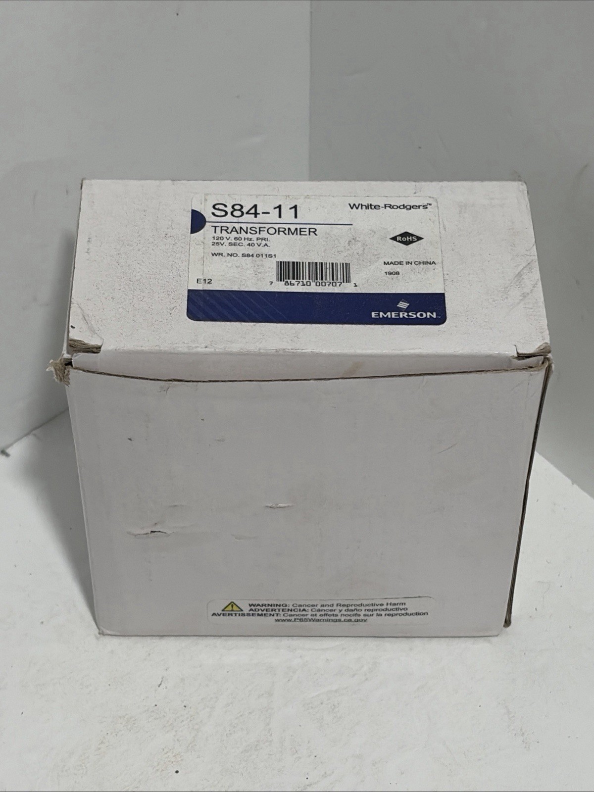 White-Rodgers Transformer S84-11 120V 60Hz - NOS