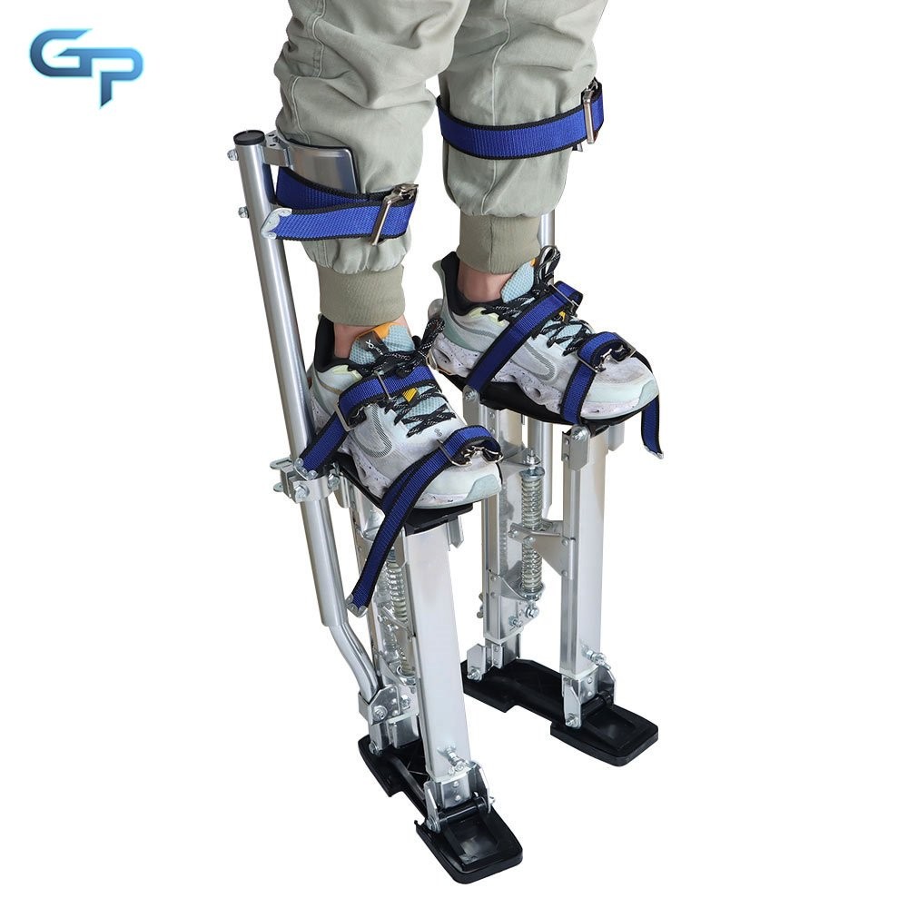 15" - 23" Silver Aluminum Alloy Stilts Adjustable For Painters Walking Taping