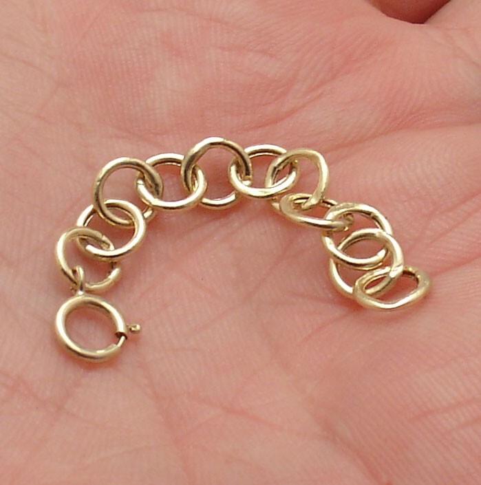2" Rolo Circle Link Extender for Bracelet Necklace Chain Real 10K Yellow Gold