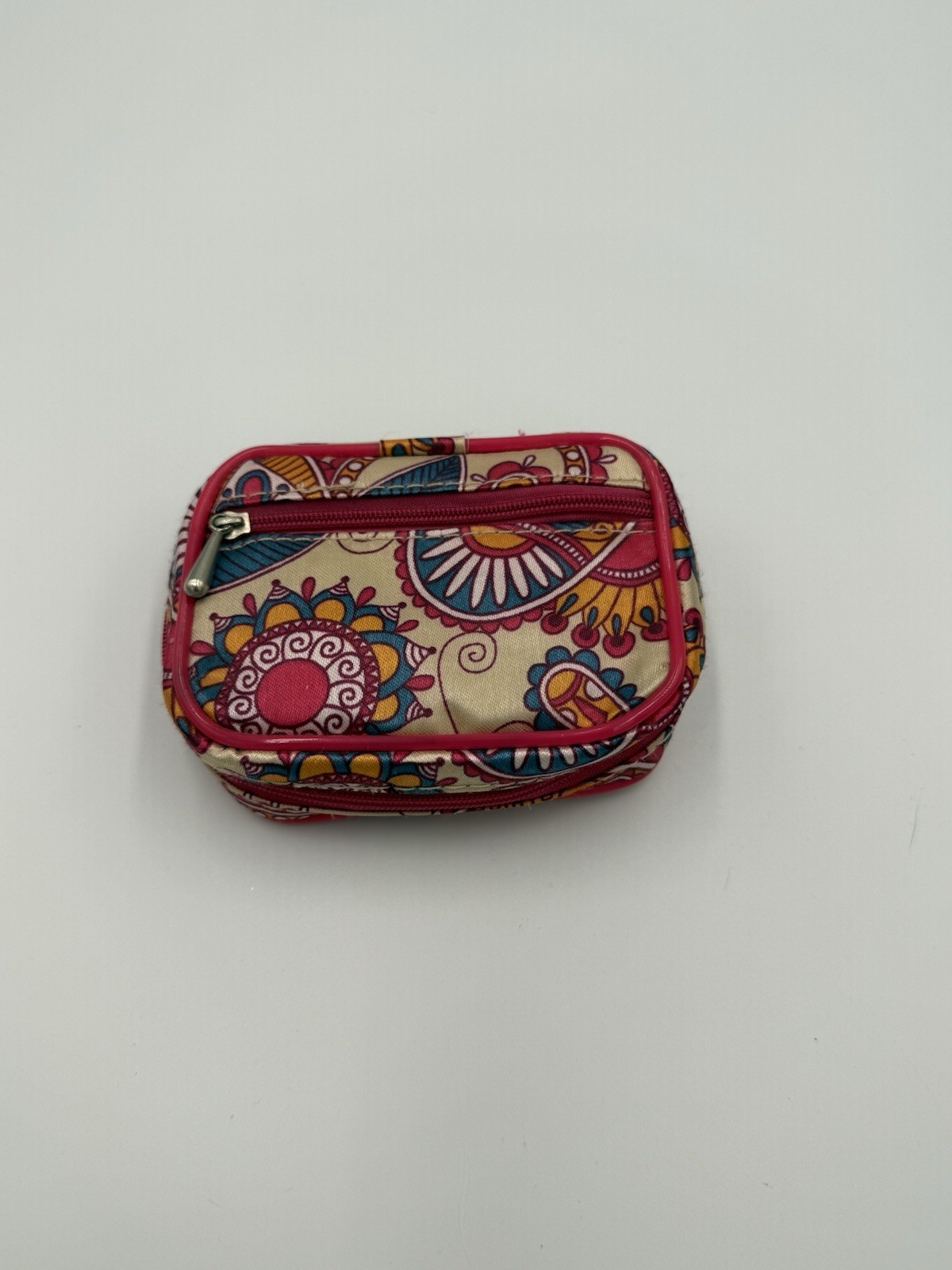 Fashion Smart Pills & Vitamin Clutch Daily Travel Pill Case Paisley Zips