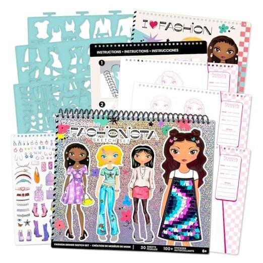 Fashion Angels Fashion Design Sketch Portfolio - Sketch Book for Beginners,