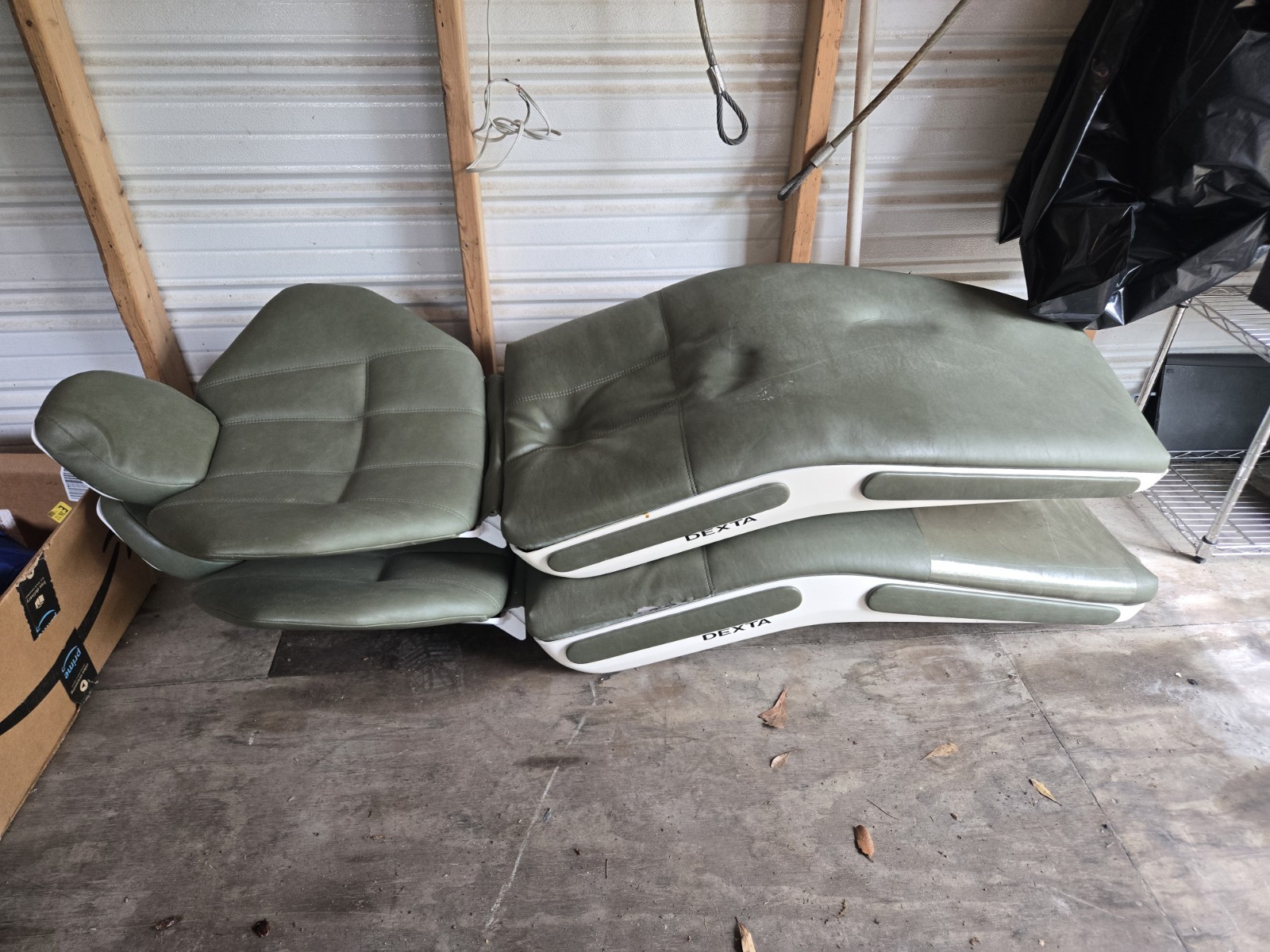 DEXTA Dental Exam Chair Green Upholstery Electric Base for Dentistry Clinic