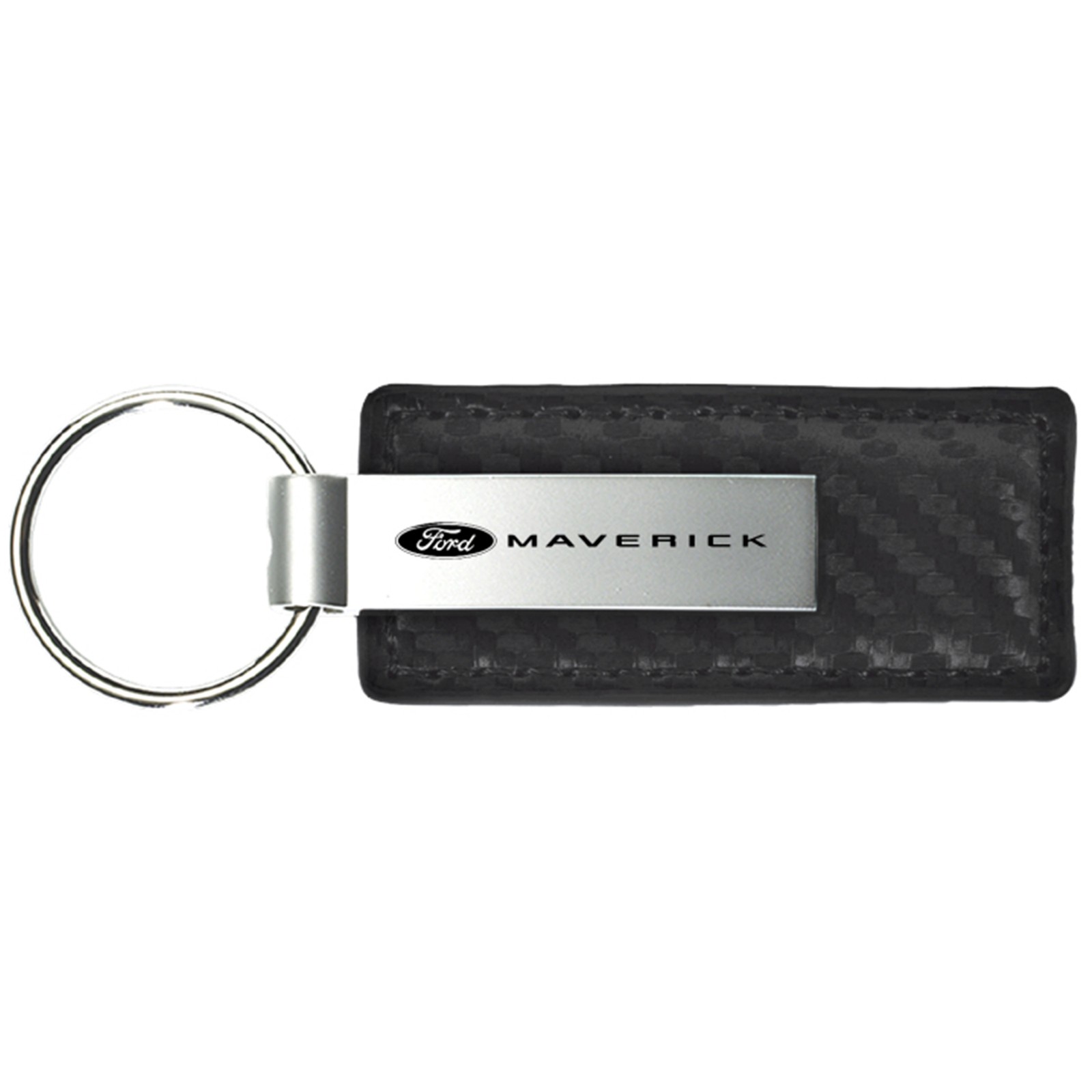 Ford Maverick Logo Carbon Fiber Leather Key Chain (Black)