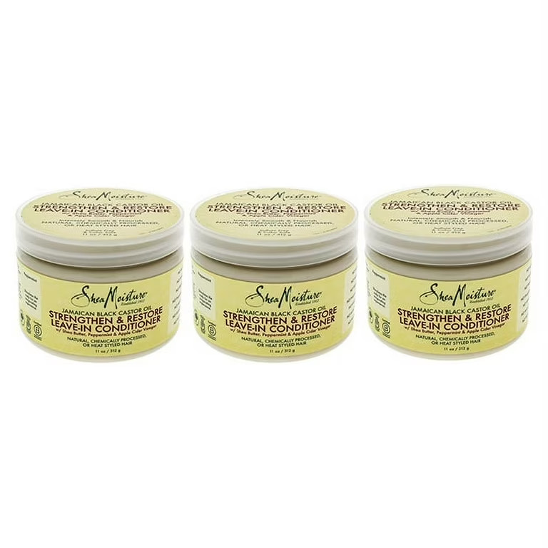 3 Pack Shea Moisture Strengthen & Restore Leave-In Conditioner 11.5oz