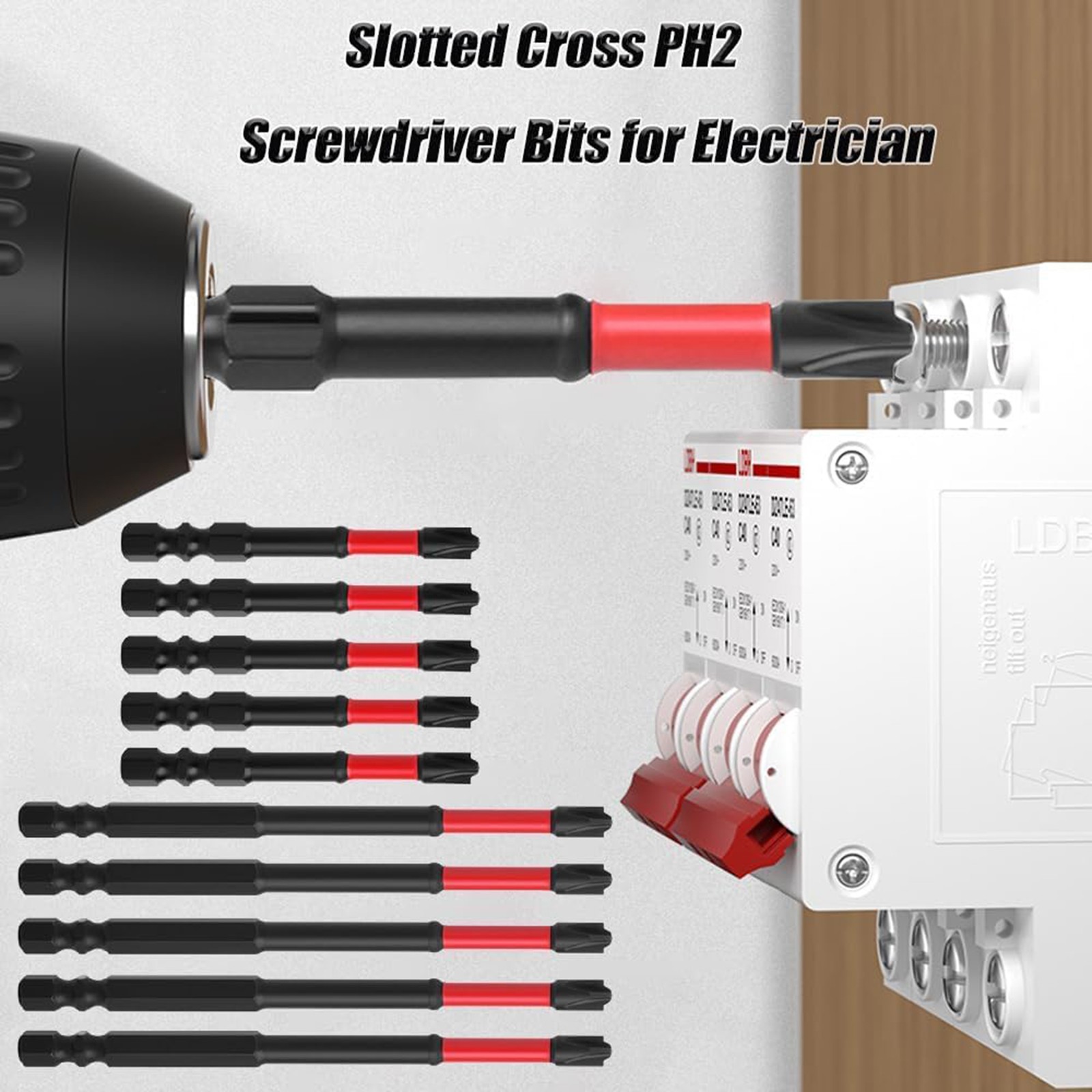 Magnetic Screwdriver Bits Set PH2 Anti-slip Hex Shank Screw Cross Head Drill Bit
