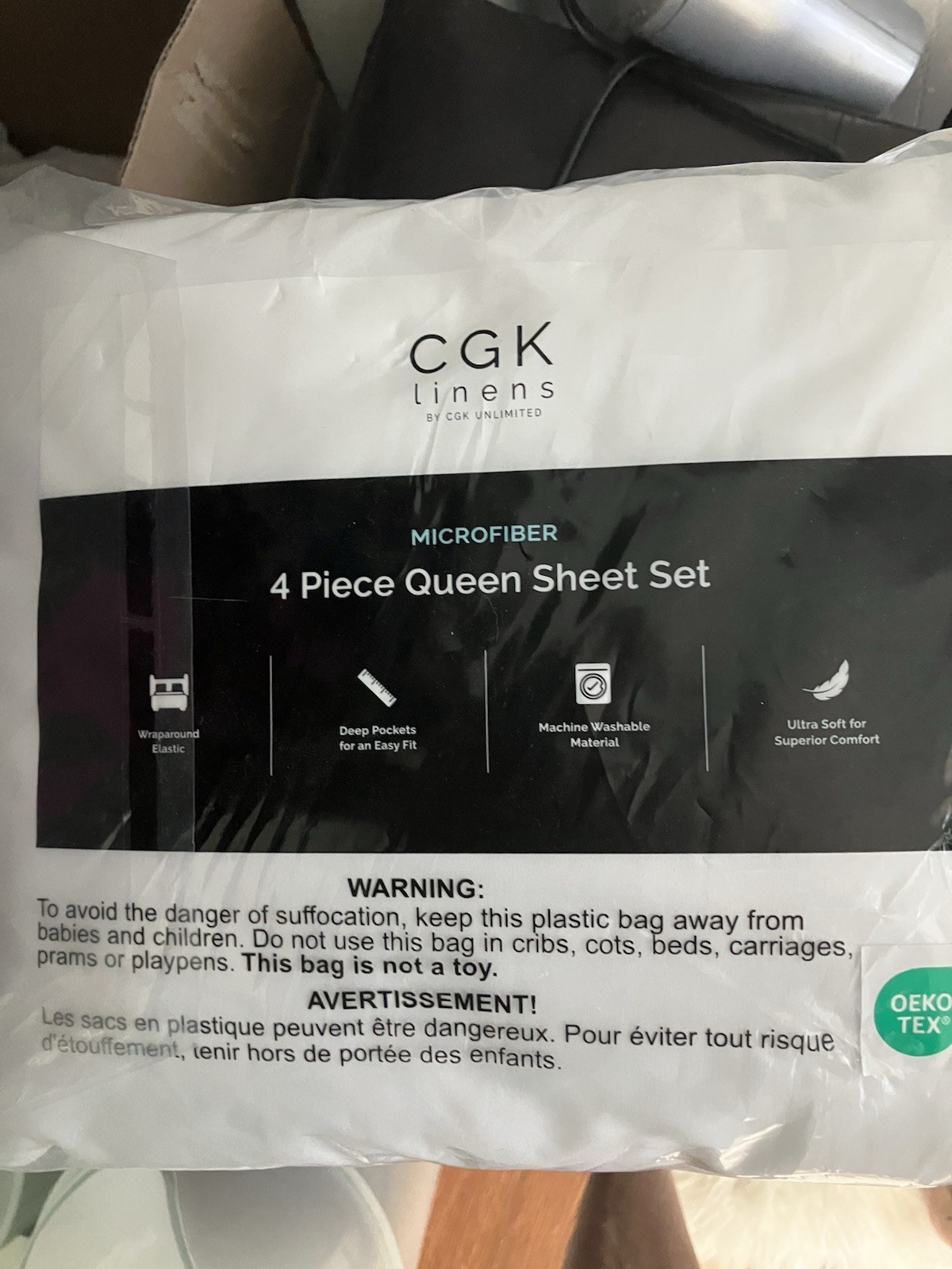 Queen Sized Sheet Set With Pillowcases Microfiber Deerp Pockets!