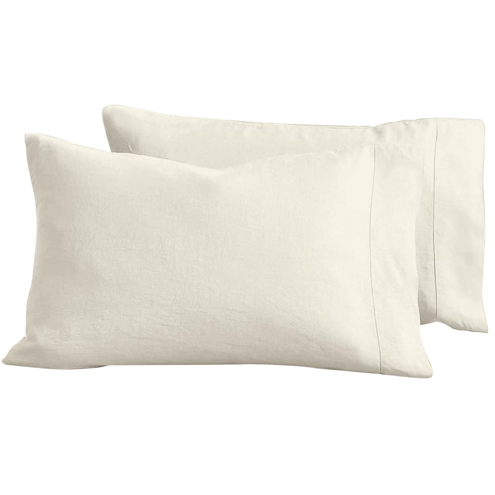 Baloo 100% French Linen Pillowcases – Set of 2 (Oatmeal - 20"x36" - King Size...