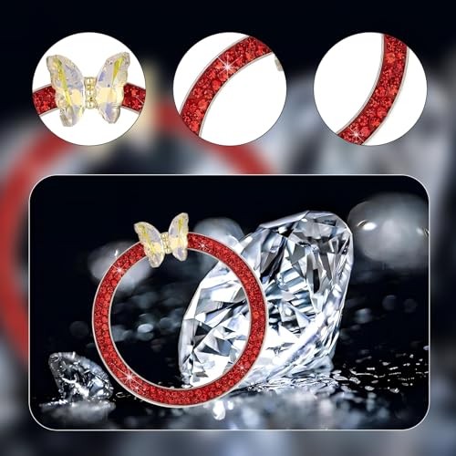 Bling Push Start Button Cover, Sparkling Butterfly Rhinestone Car Start Button