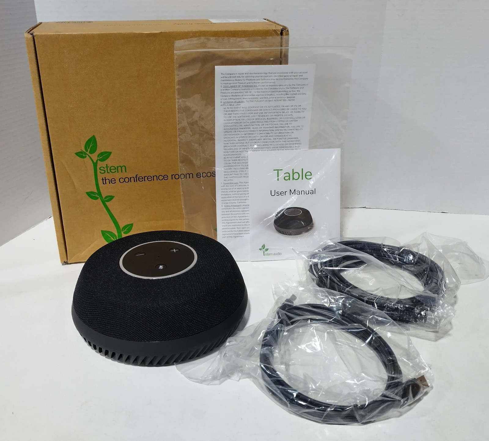 Stem Audio Table1 Tabletop Conference Room Speakerphone w/ Cables, Manual, Box