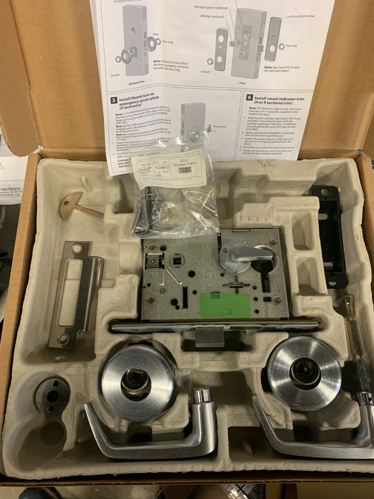 BEST BY STANLEY  45H0N15H-626 MORTISE PASSAGE SET US26D