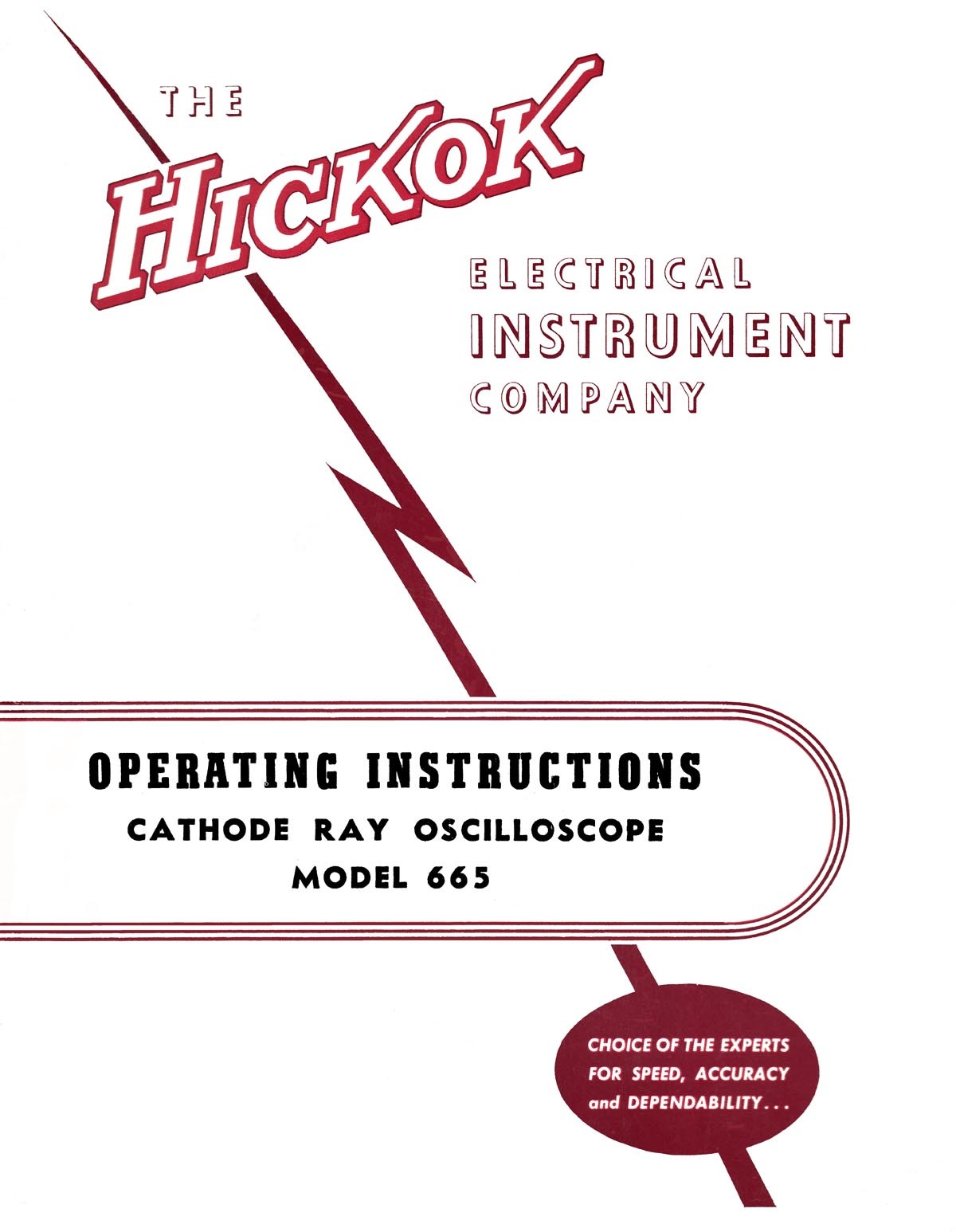 Hickok 665 Oscilloscope Operating Manual