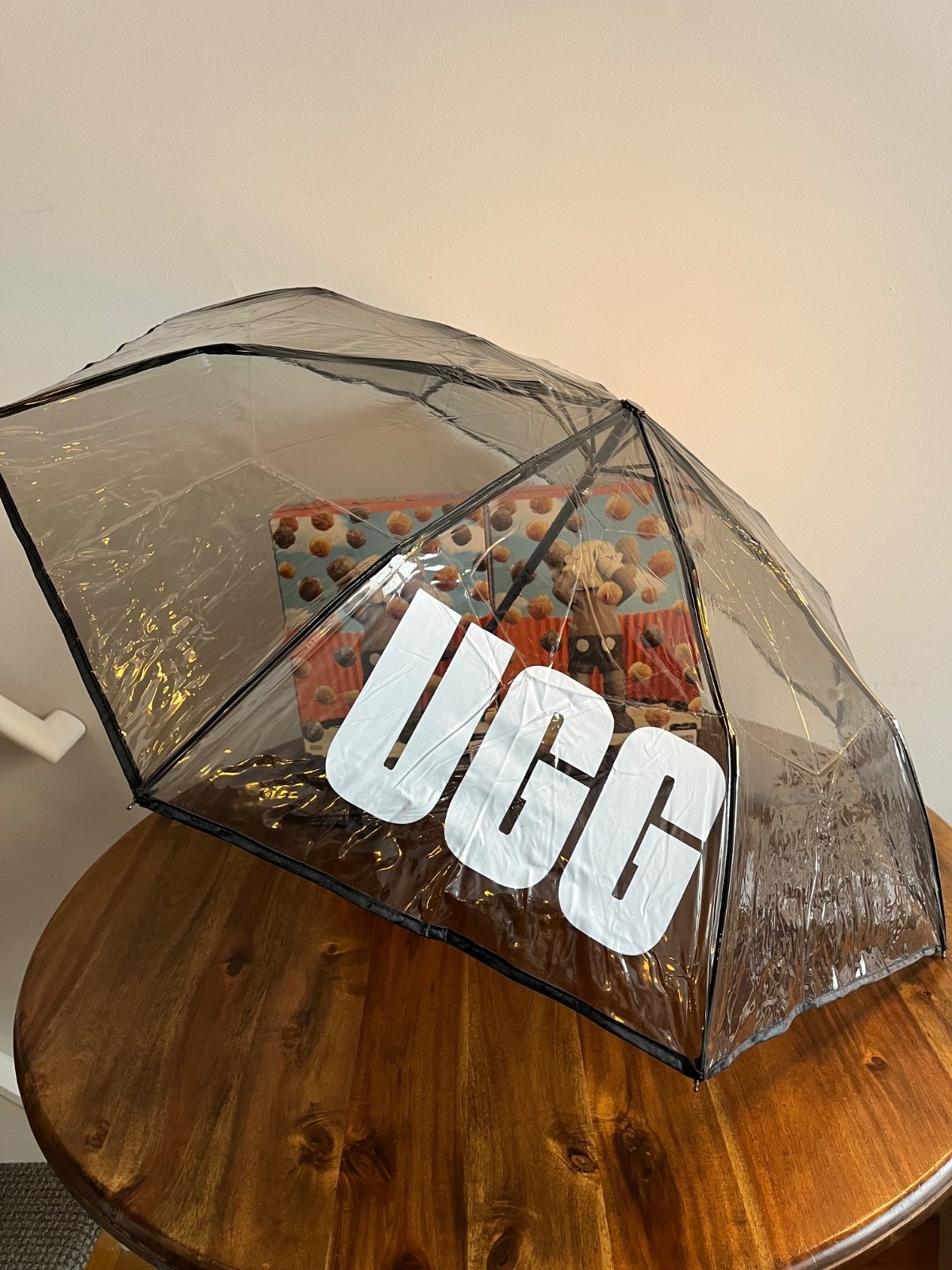 New UGG Brand Logo Umbrella Clear Black