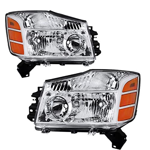 Headlight Assembly for 2004-2015 Nissan Titan / 05-07 Armada OEM Replacement Hea
