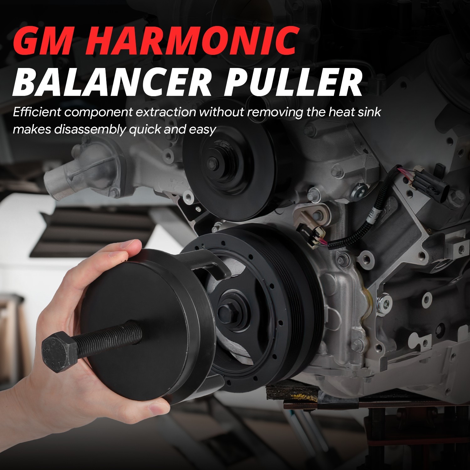 Fit GM/Chrysler/Jeep/Dodge Engine 3-Jaw Quick Clamping Harmonic Balancer Puller