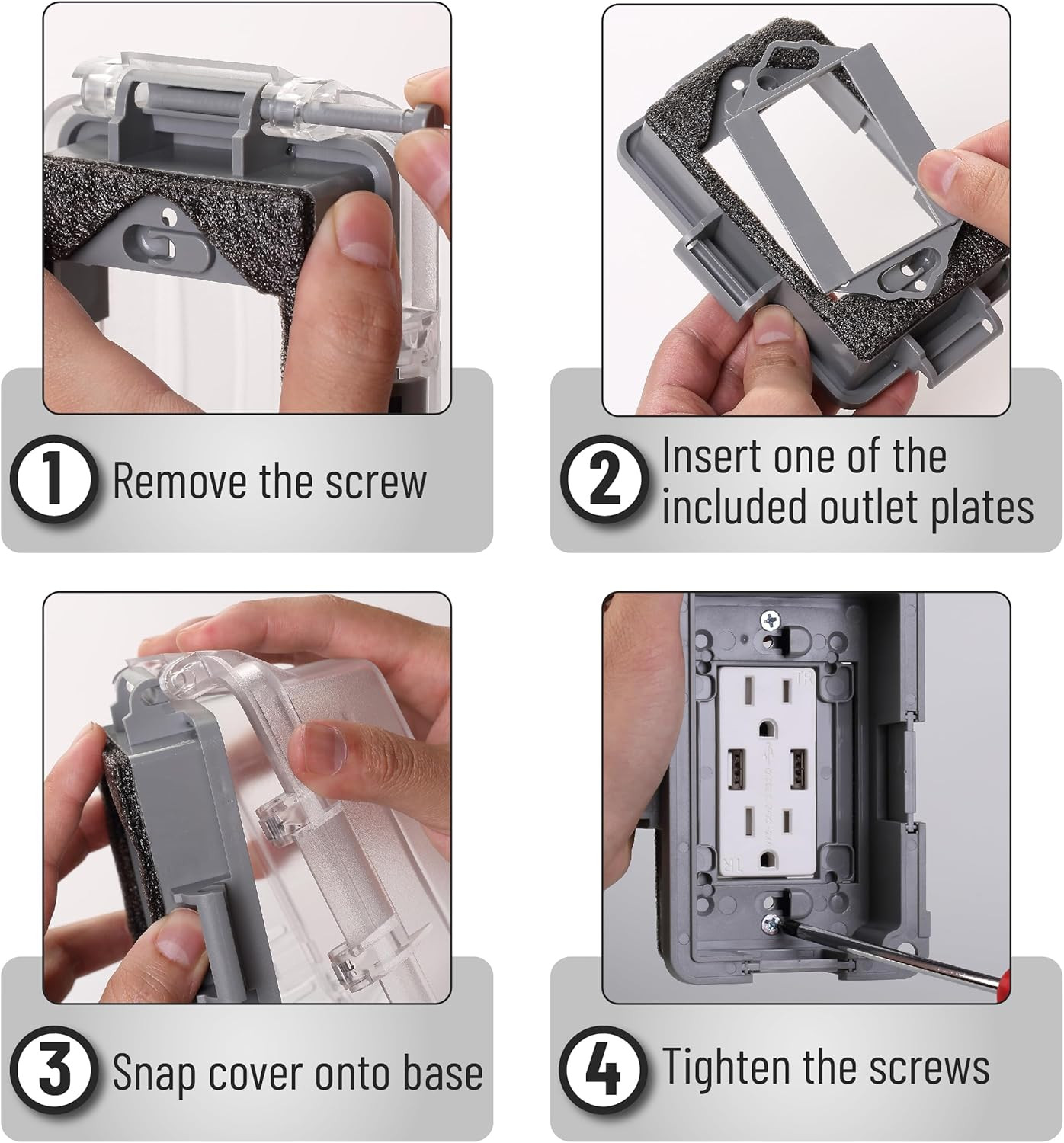 Weatherproof Electrical Outlet Cover 1-Gang Outdoor Plug Box Protector