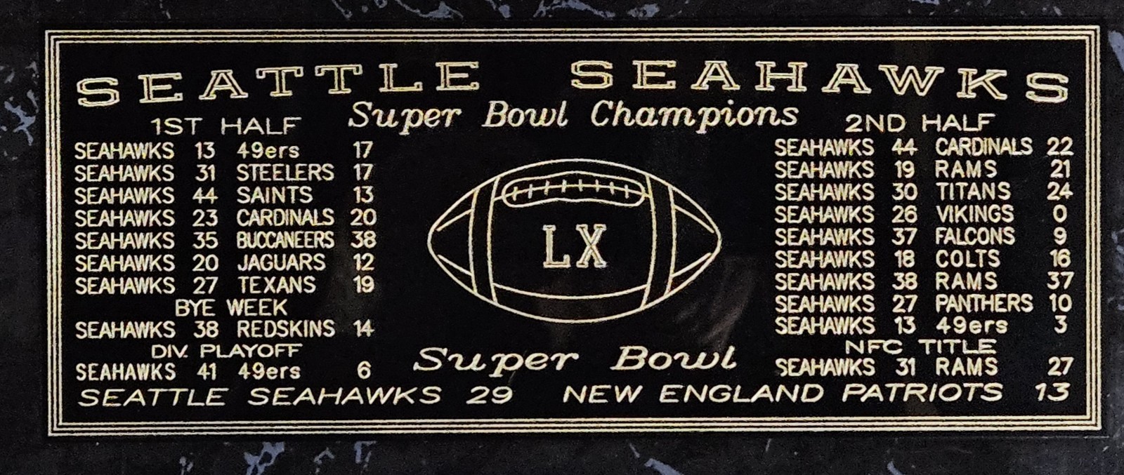 Seattle Seahawks 2025-2026 Super Bowl 60 Champions LX 4x10 plate
