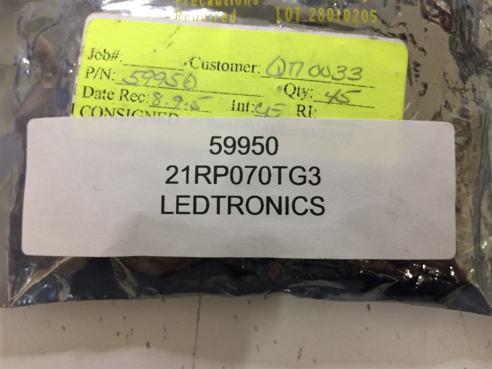 21RP070TG3 LEDTRONICS LED Bi-Level Uni-Color Green 568nm 4-Pin 4 PIECES