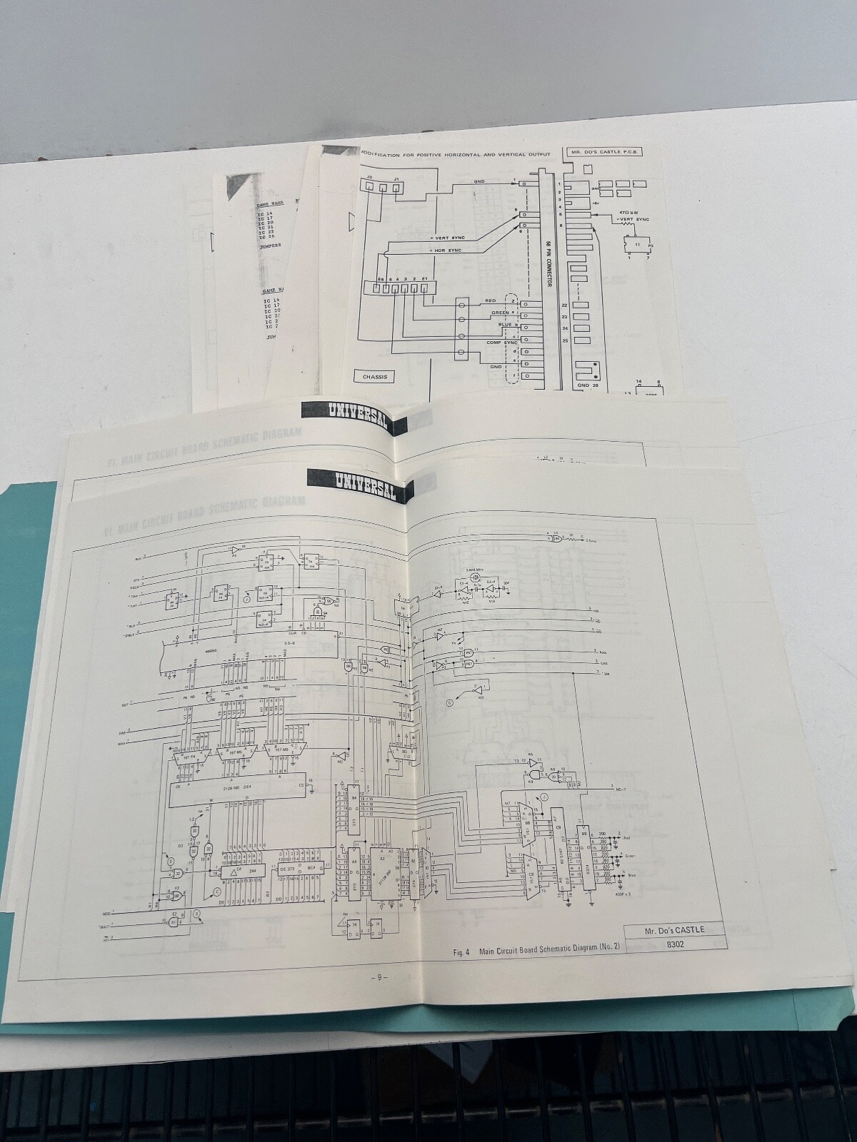 Universal: Mr. Do's Castle - Distributors Complete Paperwork Set - Schematics