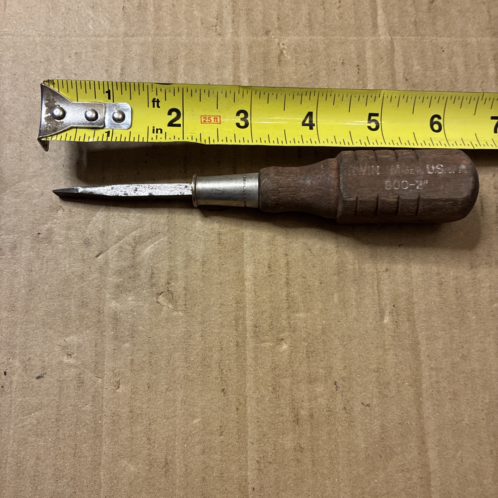 Vintage Irwin Screwdriver Wood Handle 800-2"  MADE IN THE USA