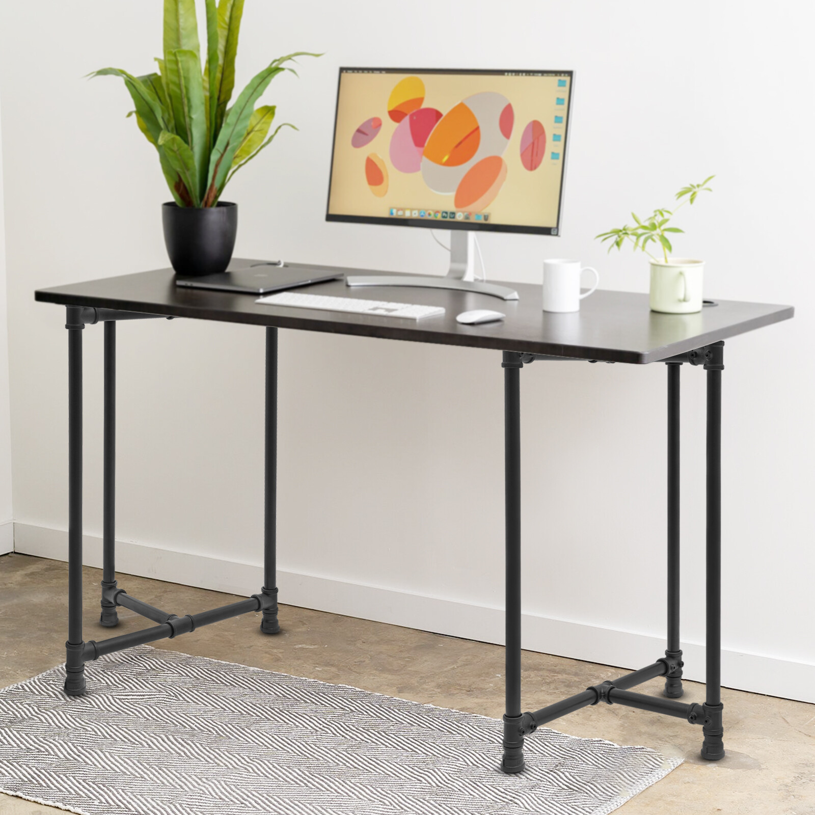 Table Legs Set of 2 Metal Desk Leg 28-Inch Dining Table Legs Industrial Black