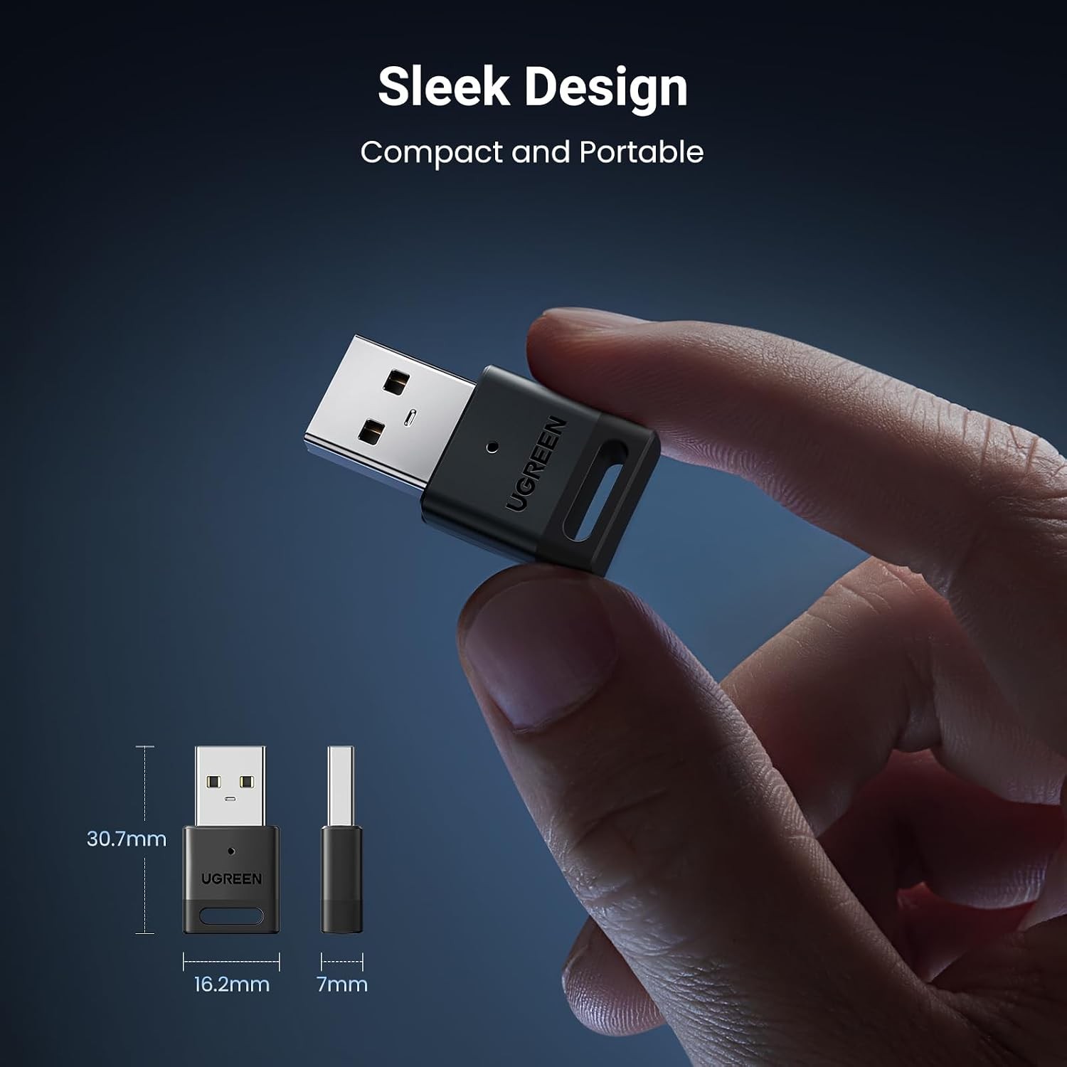 USB Bluetooth 5.3 Adapter for PC Windows 11/10/8.1 Plug & Play Bluetooth